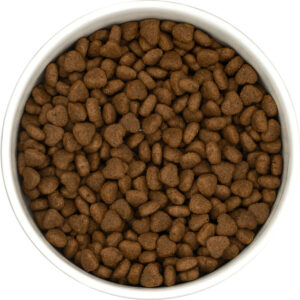 urinary cat food biscuits in a white bowl